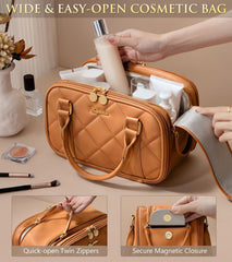 Bagstellar makeup brush holder with elastic loops for secure storage