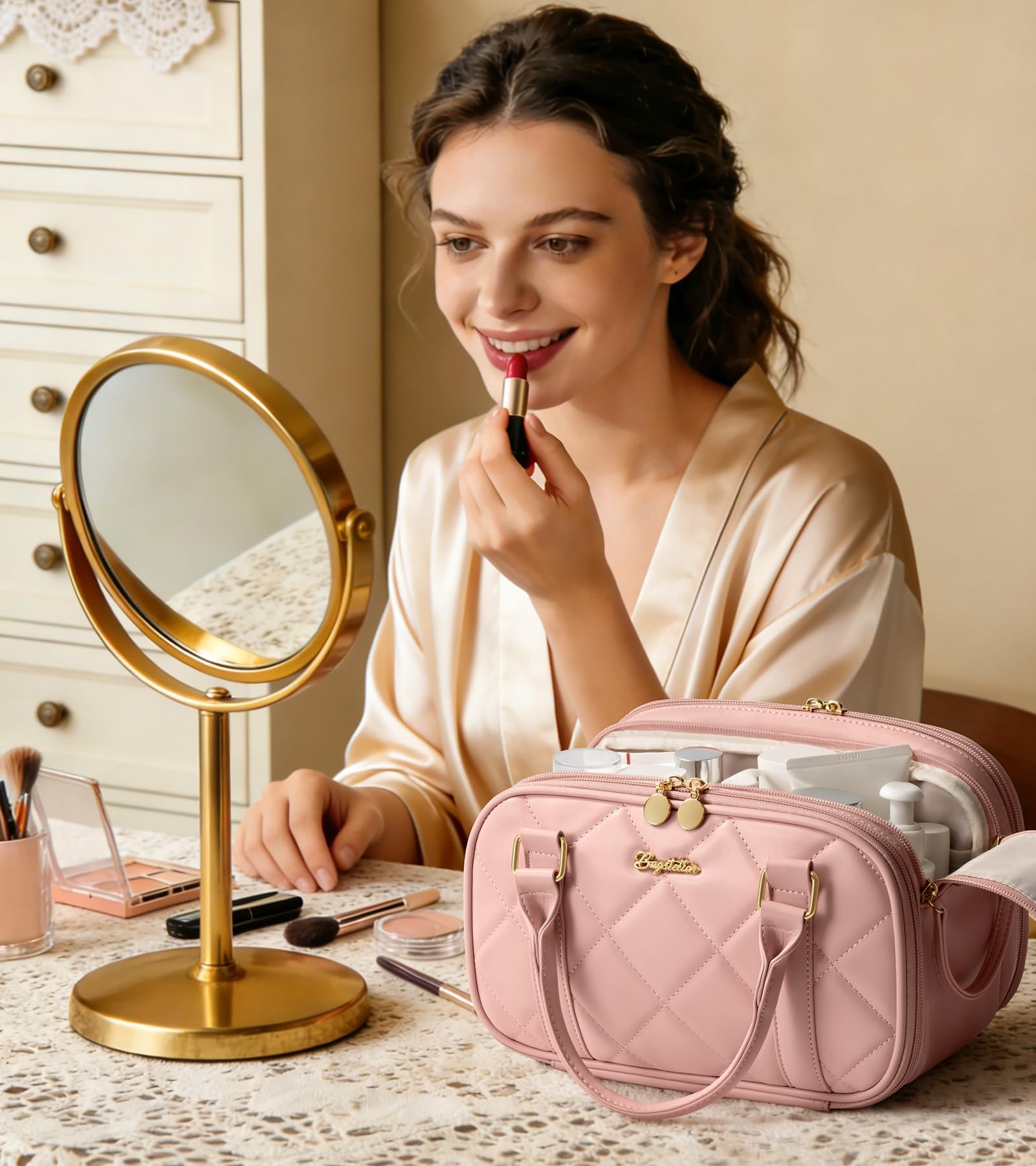 Bagstellar versatile cosmetic bag as skincare organizer and daily pouch