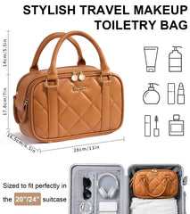 Bagstellar toiletry bag with large capacity compartments for organized cosmetics
