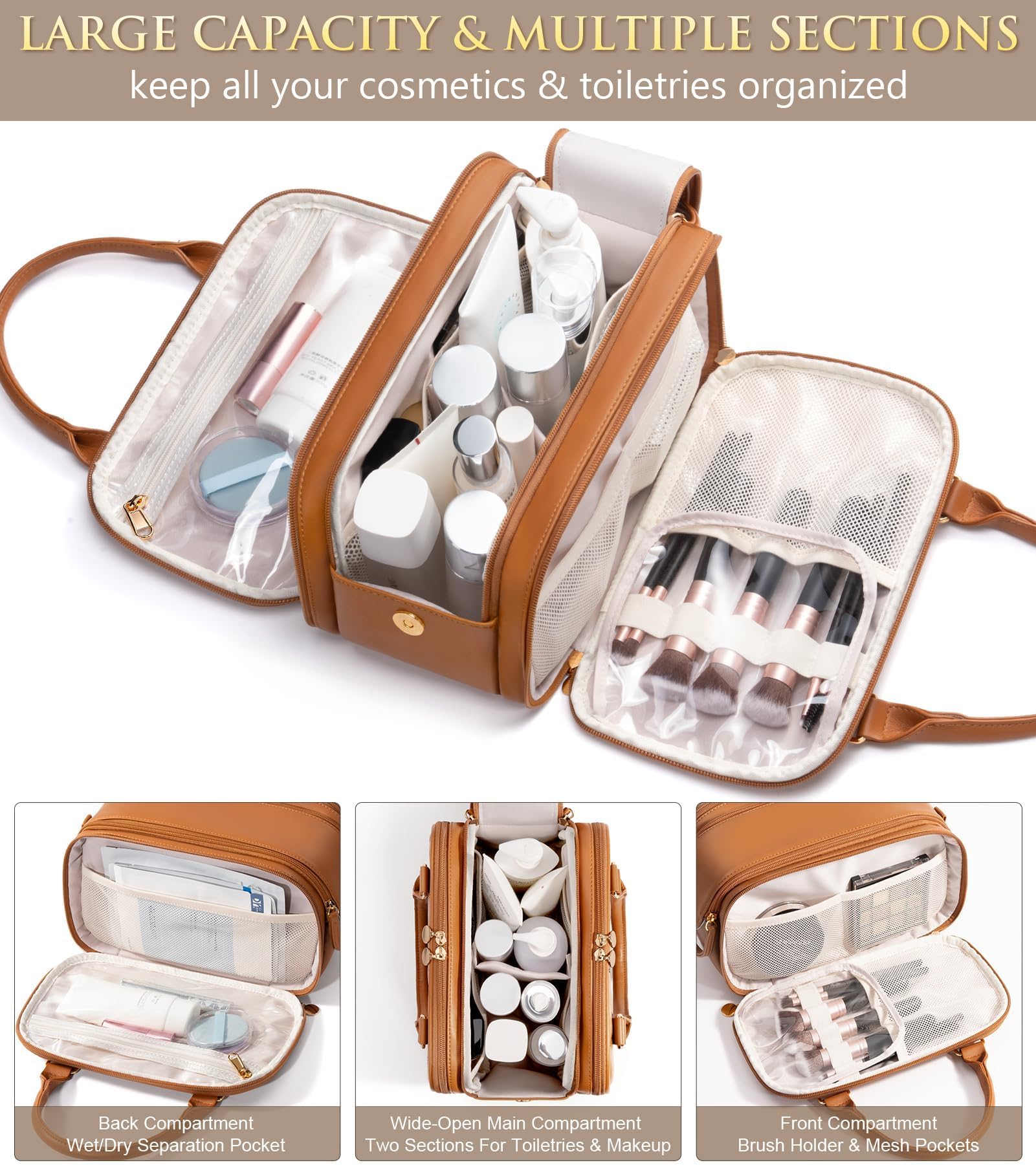 Bagstellar bag with waterproof back pocket for wet items
