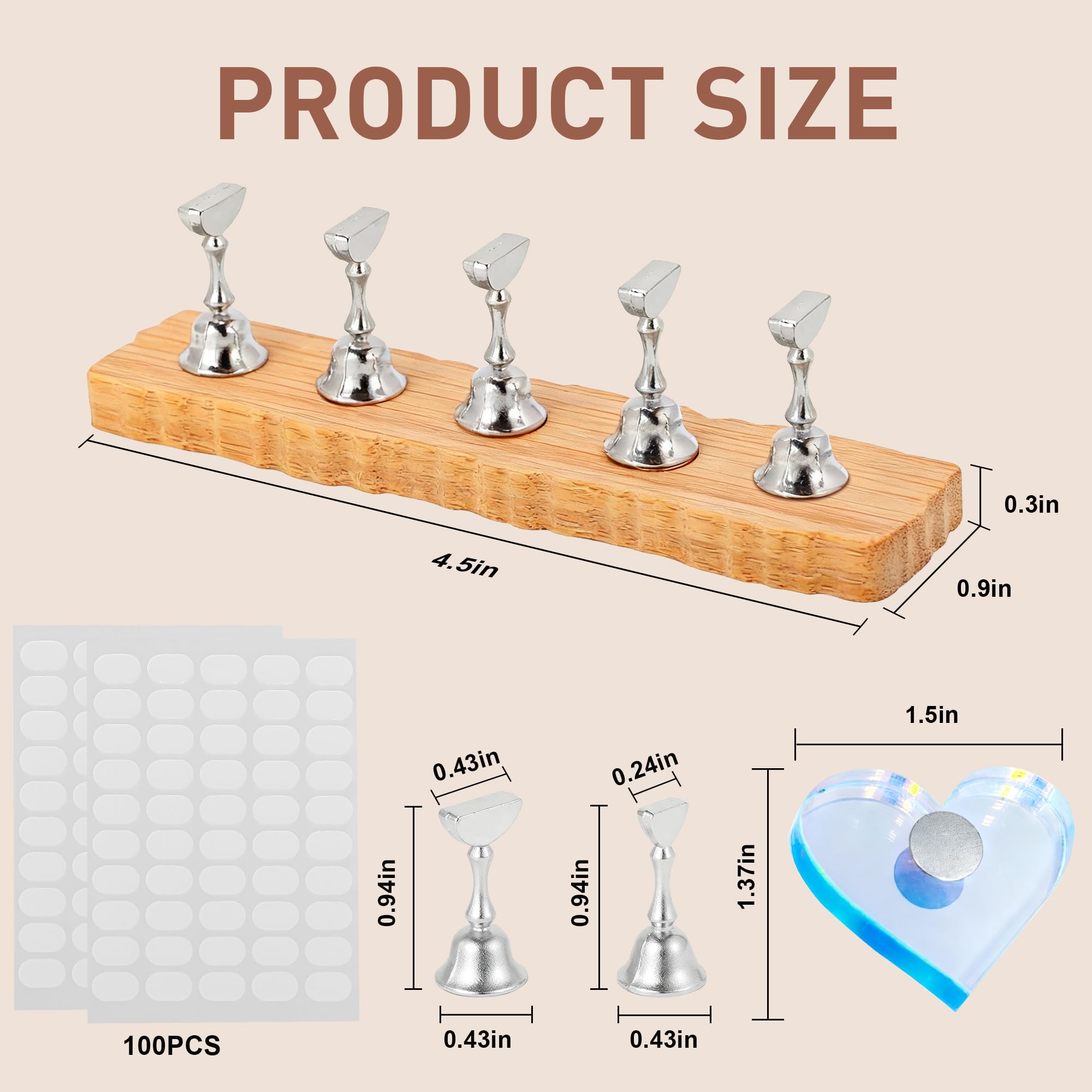 BagTeck double-sided tape for quick, residue-free nail mounting.