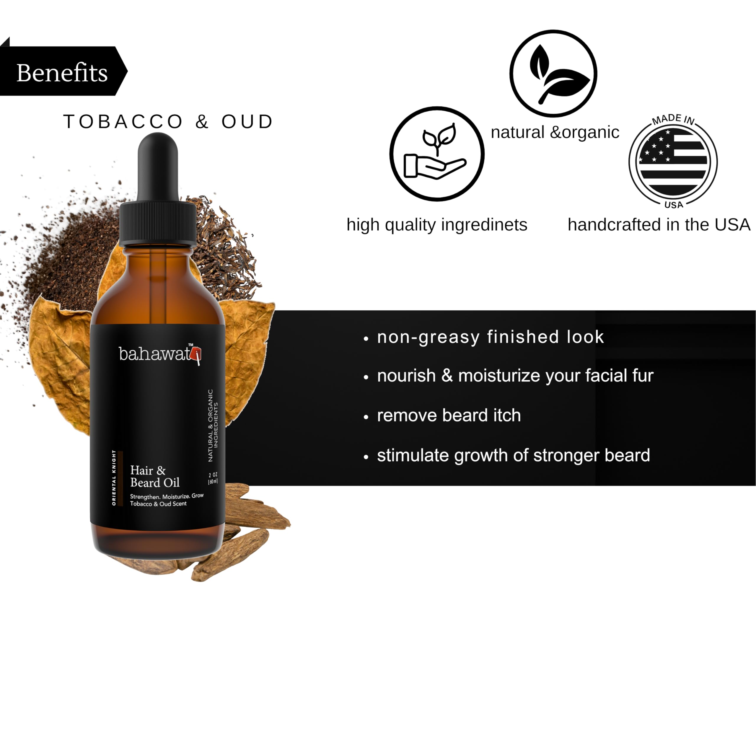 BAHAWAT beard oil non-greasy texture emphasizes quick absorption