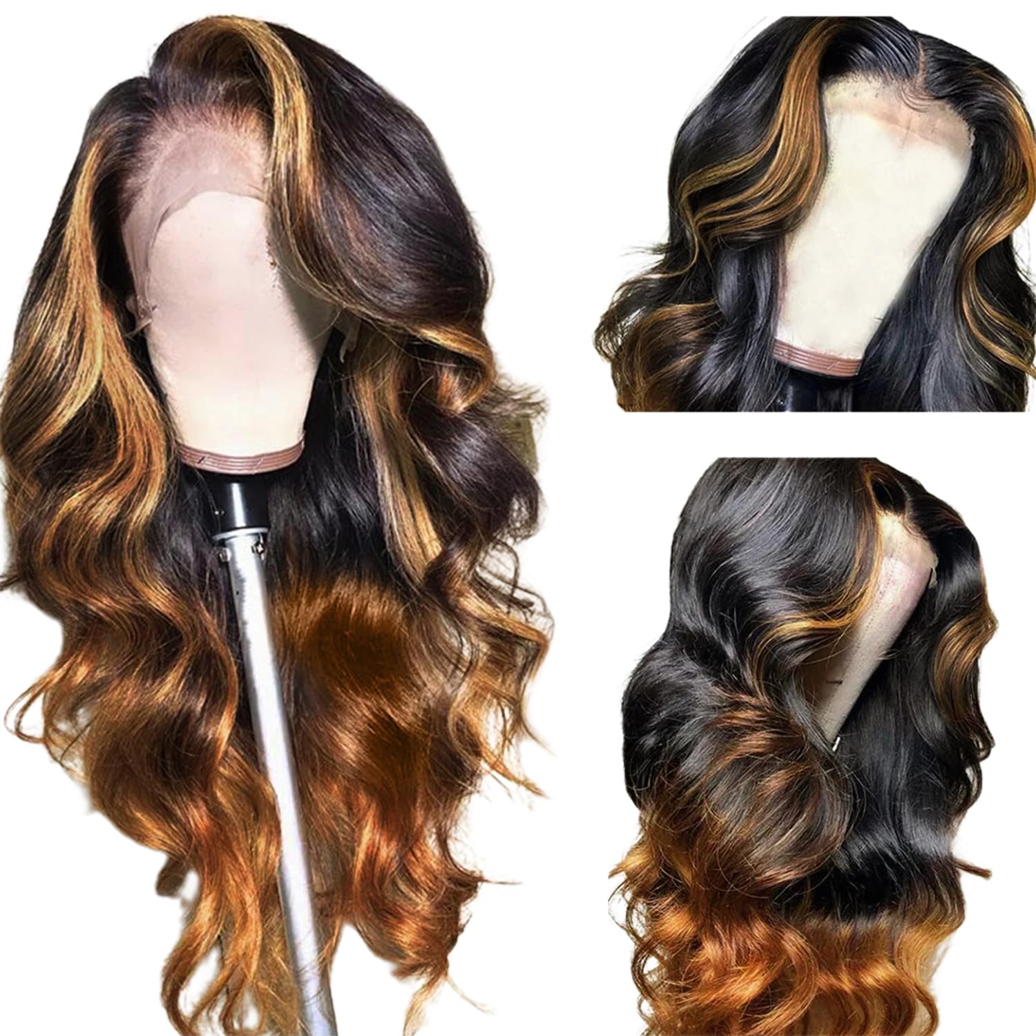 BAIICS 360 lace front wig with human hair and natural hairline for versatile styling.