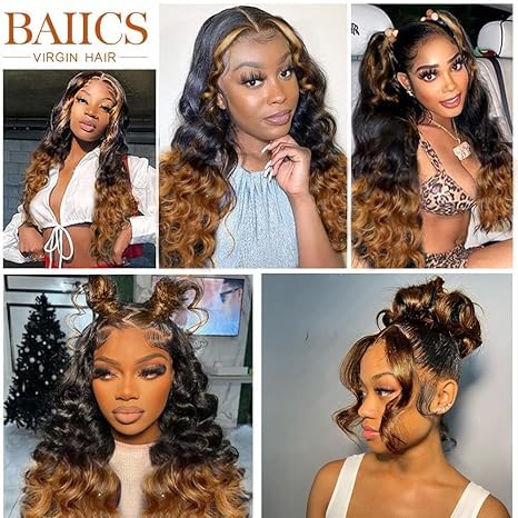 BAIICS Balayage 1B30 360 wig for salon-ready color and easy styling.