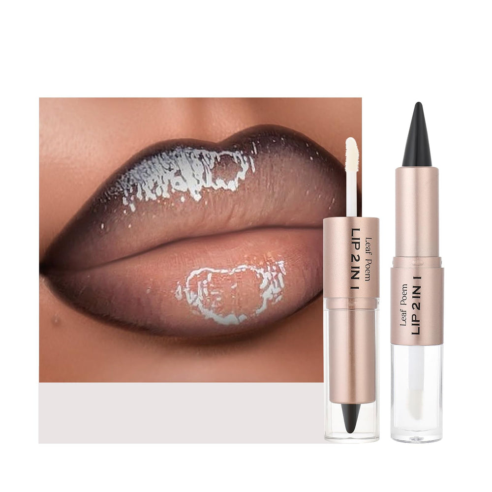 BAISEN DIARY 2-in-1 lip liner and gloss duo in dual-ended design for defined lips.