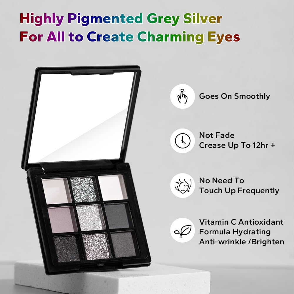 BAISEN DIARY 9 Color Smokey Eyeshadow Palette swatches show pigmentation and variety