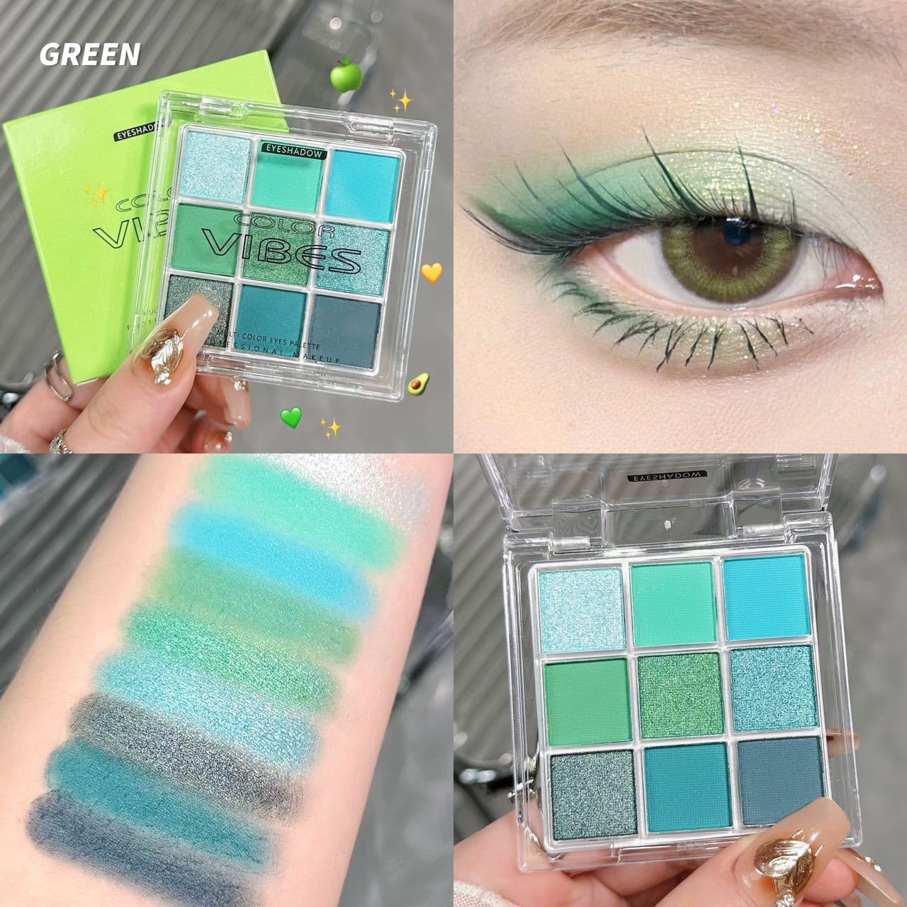 BAISEN DIARY Avocado Green Eyeshadow Palette packaging gift-ready for holidays