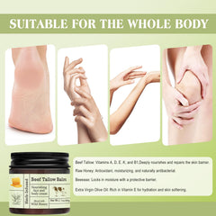 BAISEN DIARY Beef Tallow Face Balm applied on hand for daily moisture