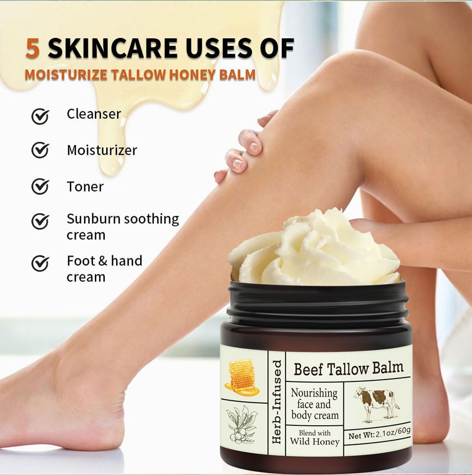 BAISEN DIARY Beef Tallow Face Balm travel jar ready for on-the-go care