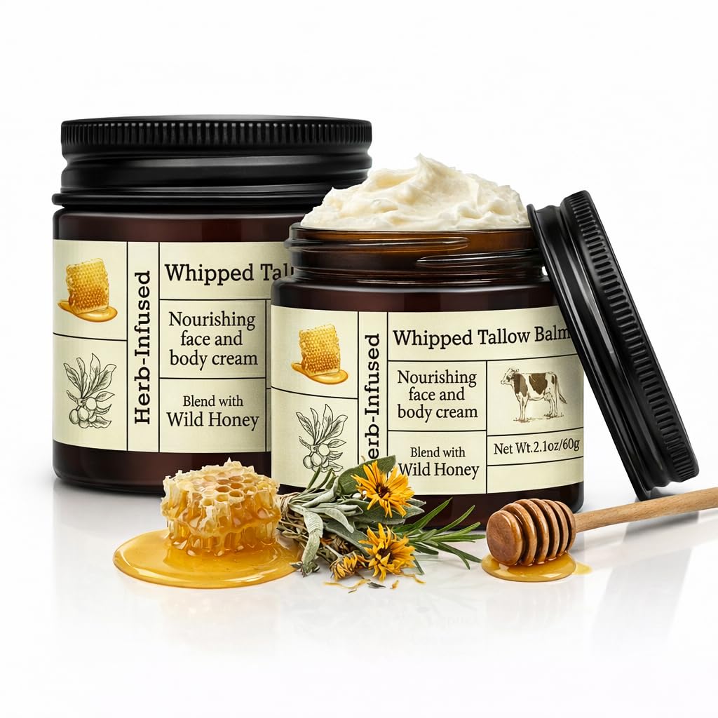 BAISEN DIARY beef tallow jar front showing natural skincare for hydration