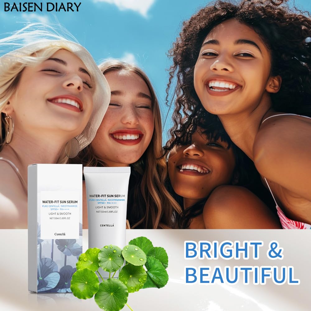 Gentle BAISEN DIARY Centella sunscreen supports sensitive skin comfort.