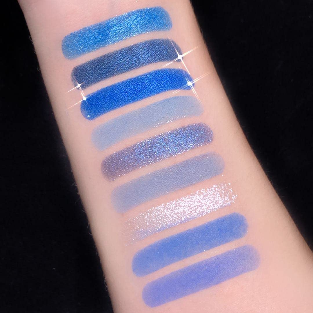 BAISEN DIARY palette showcases matte, shimmer, and glitter finishes for versatile eye makeup.