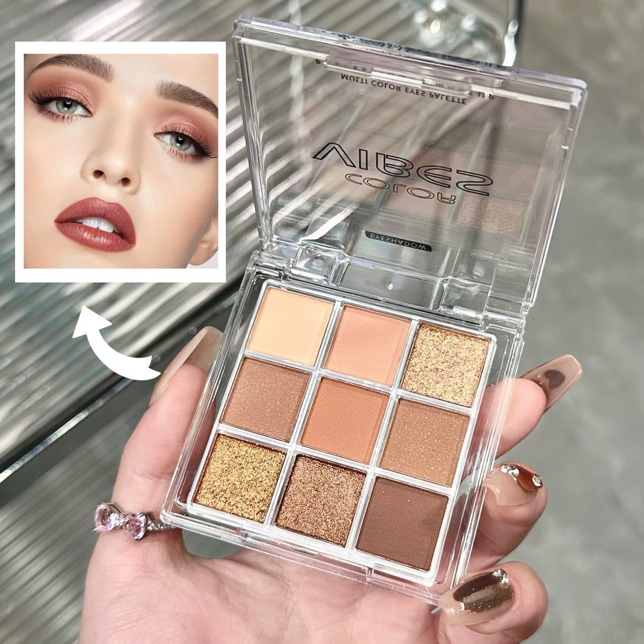 BAISEN DIARY warm brown glitter enhances dimension.