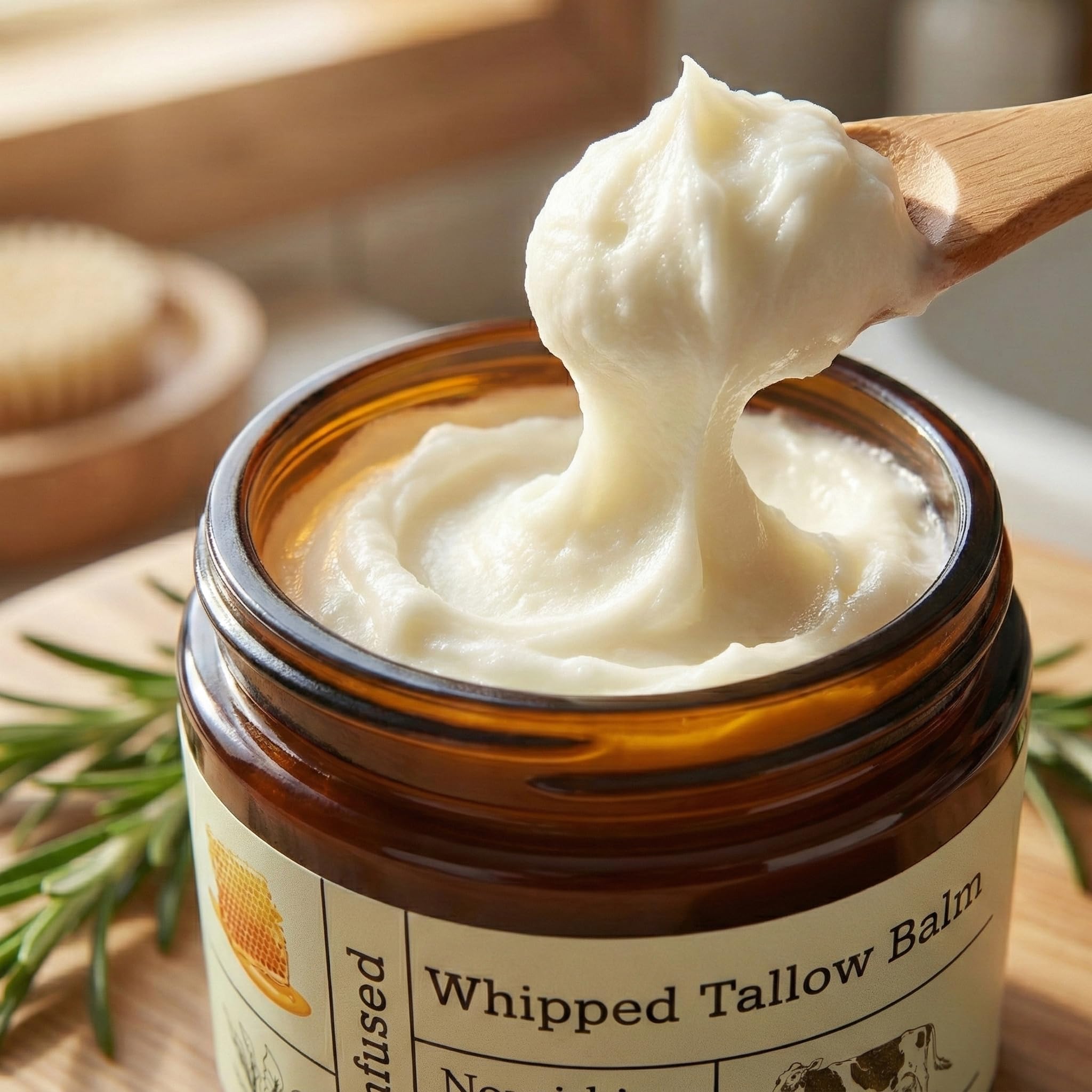 BAISEN DIARY whipped tallow balm texture highlighting smooth absorption