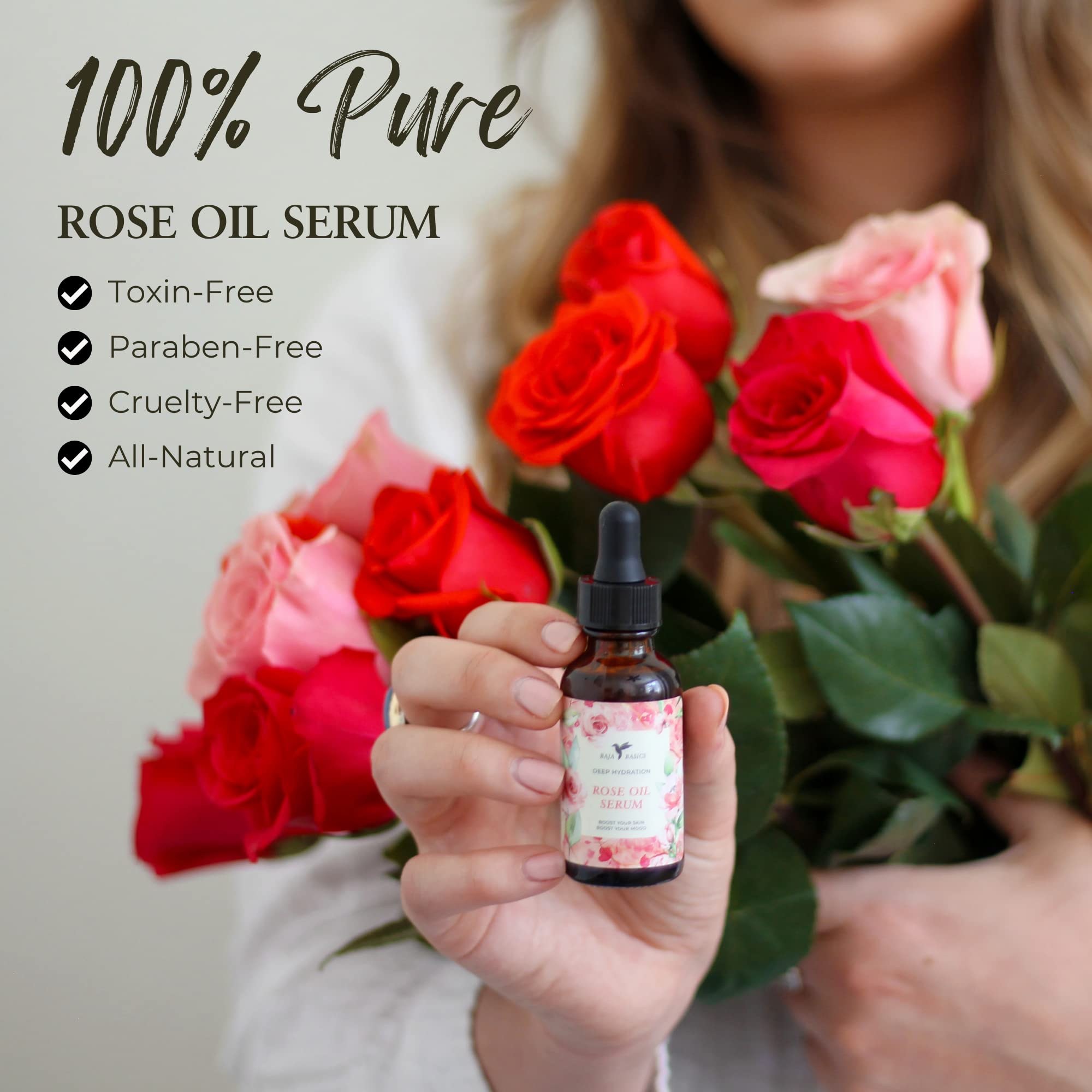 Baja Basics Rose Oil body moisturizer provides a gentle, dewy feel