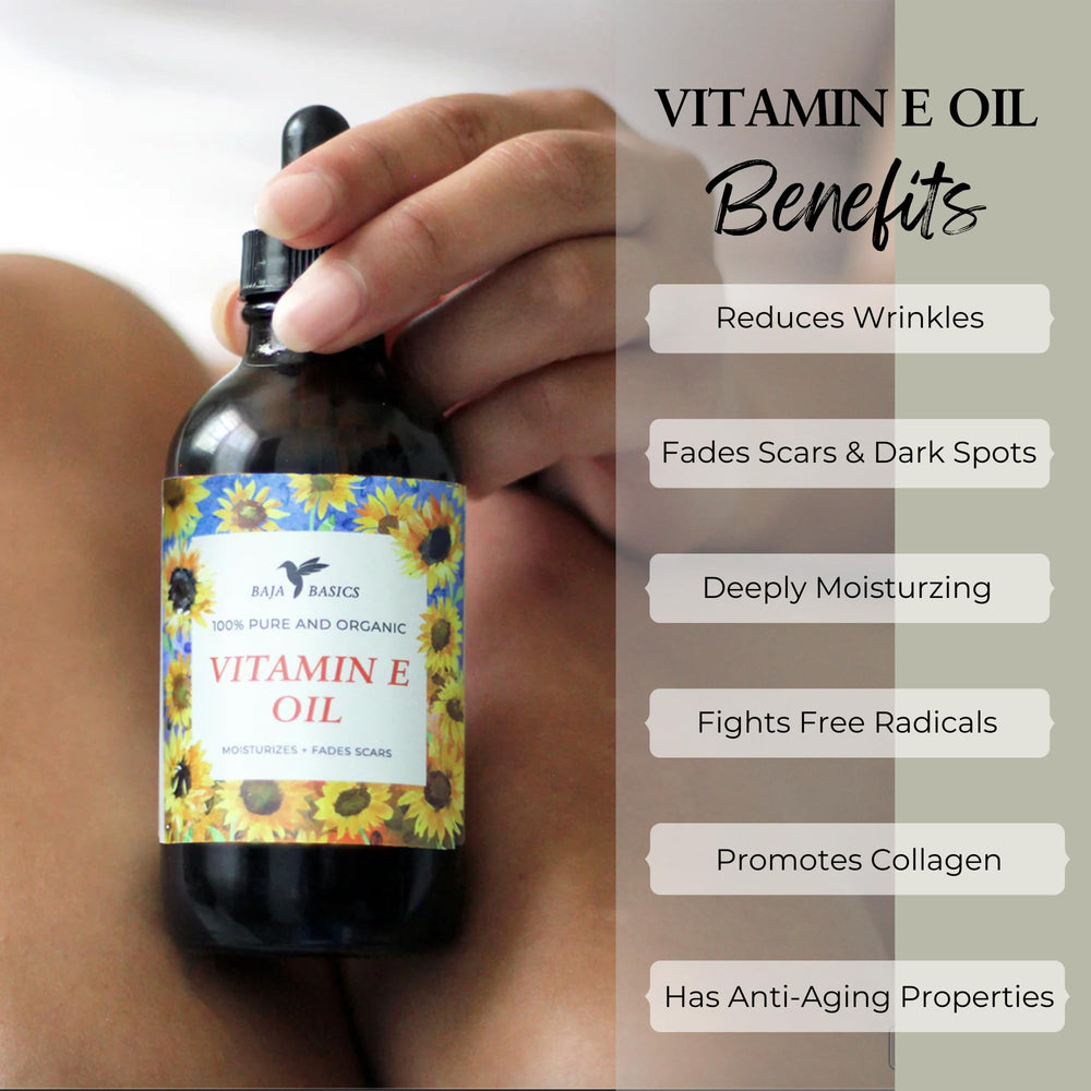 Baja Basics Vitamin E Oil for nails and cuticles, supporting moisturized nails.