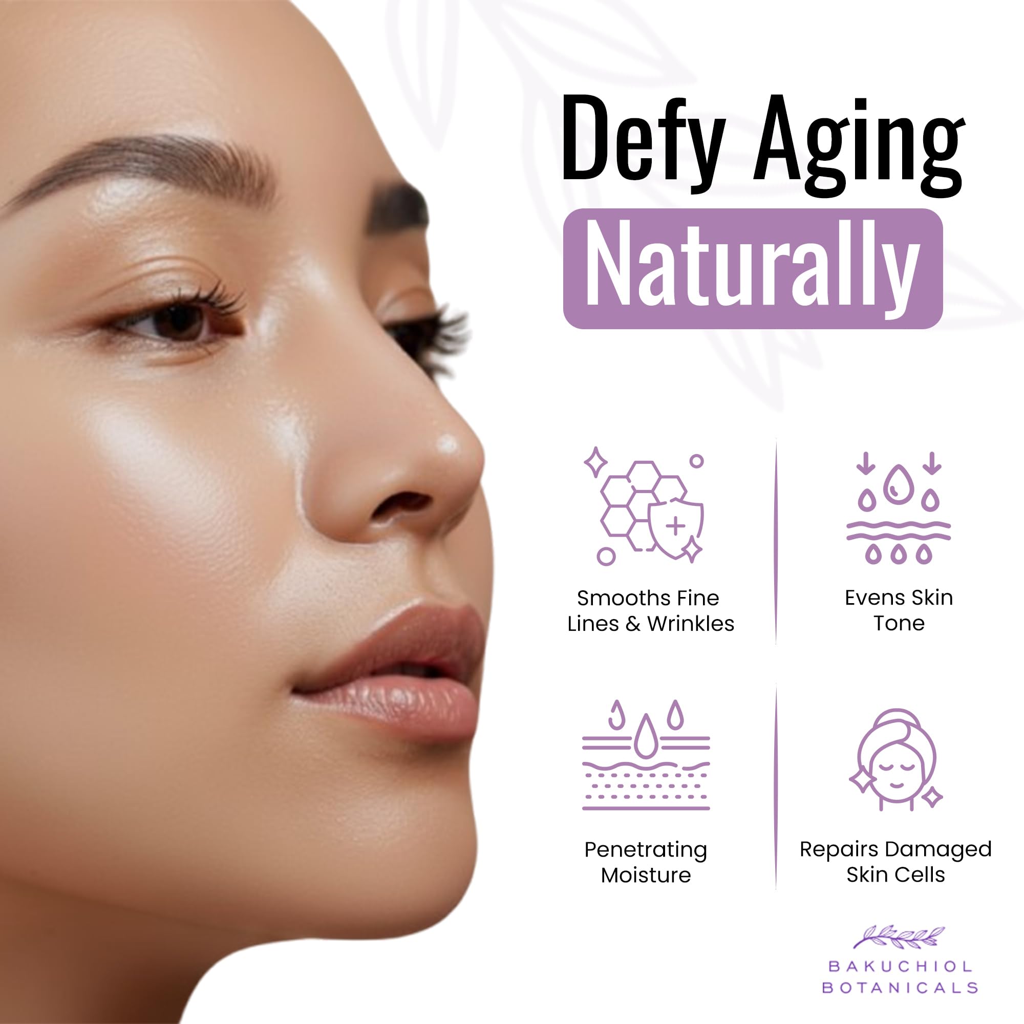 Bakuchiol Botanicals Serum application pump demonstrates easy, even coverage.