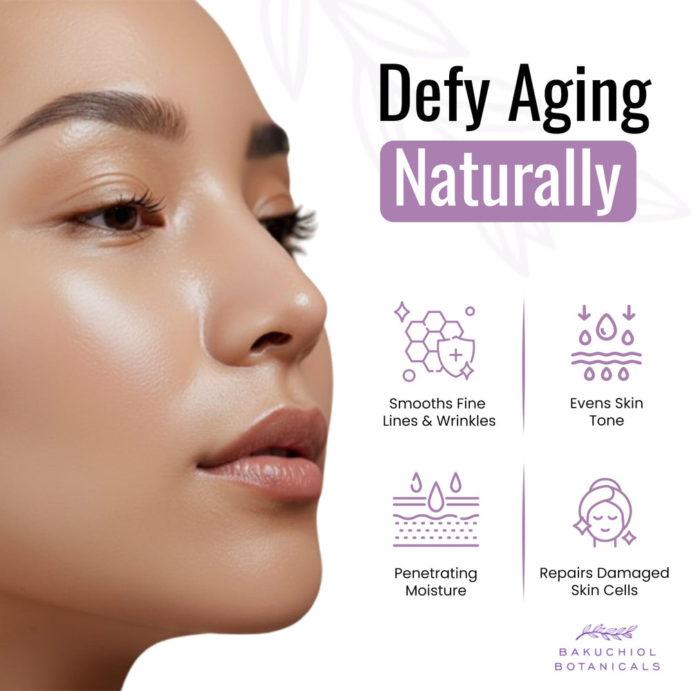 Bakuchiol Botanicals Serum application pump demonstrates easy, even coverage.