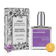 Bakuchiol Botanicals Serum bottle shown for smooth, radiant skin.