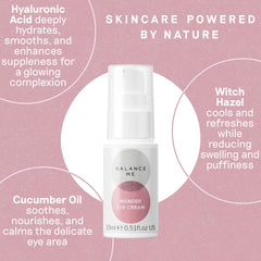 Balance Me Wonder Eye Cream with cucumber oil nourishes the delicate eye skin