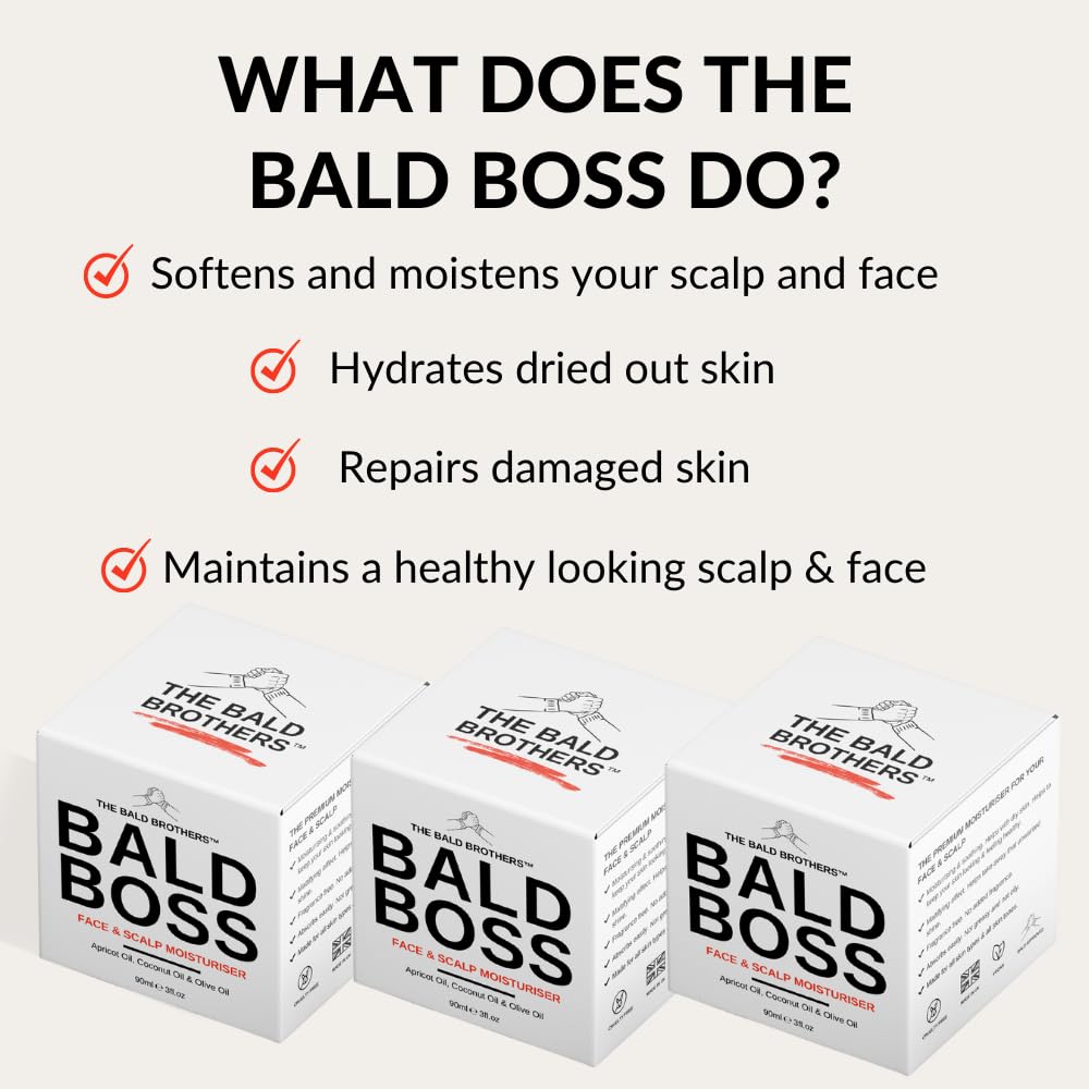 The Bald Brothers vegan ingredients icons on label emphasize cruelty-free care.