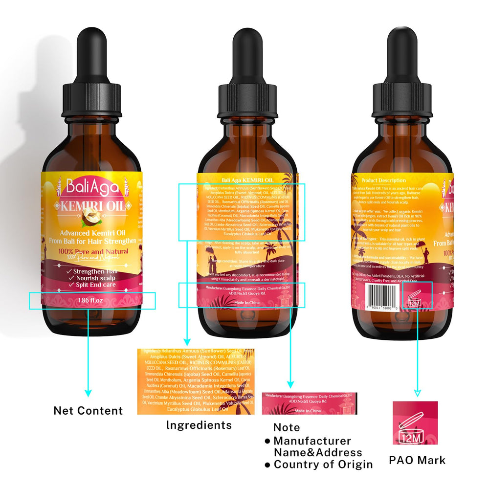 Two Bali Aga Kemiri Oil bottles in packaging emphasize value and convenience.