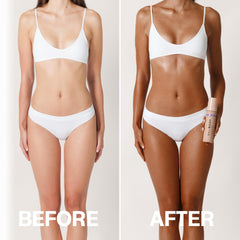 Bali Body Deep Violet Mousse spread on arm conveys smooth, streak-free application.