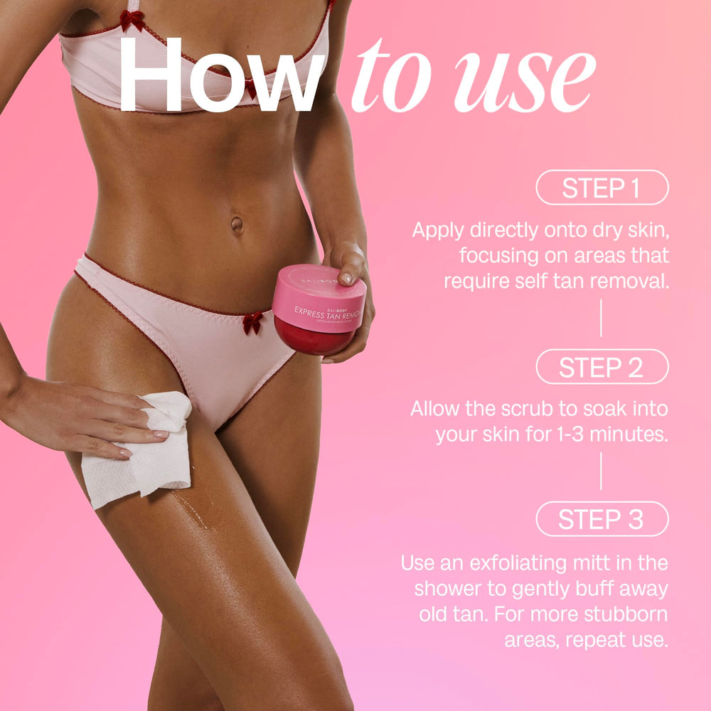 Bali Body Express Tan Remover preps skin before spray tans for even results