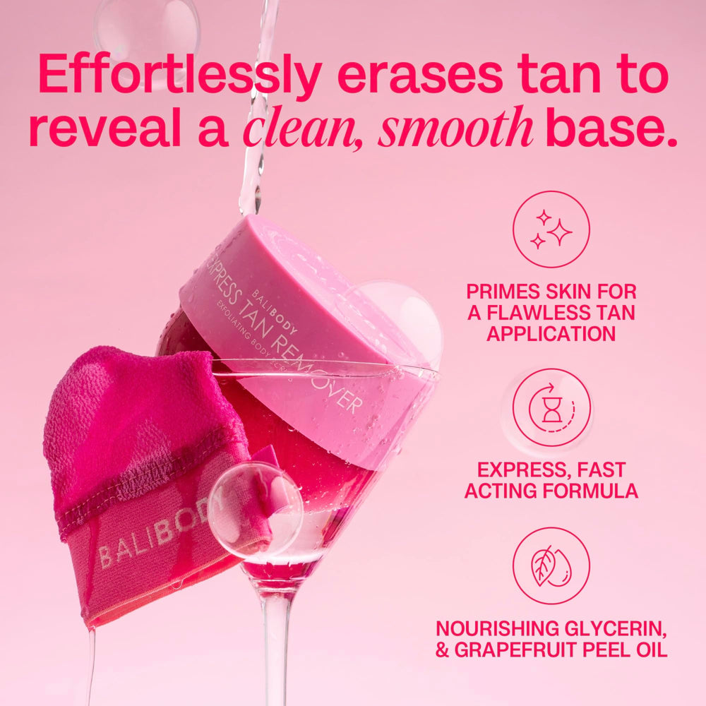 Bali Body Express Tan Remover grapefruit scent supports a spa-like self-care moment