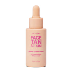 Bali Body Face Tan Serum bottle close-up showing natural DHA-based gradual tan