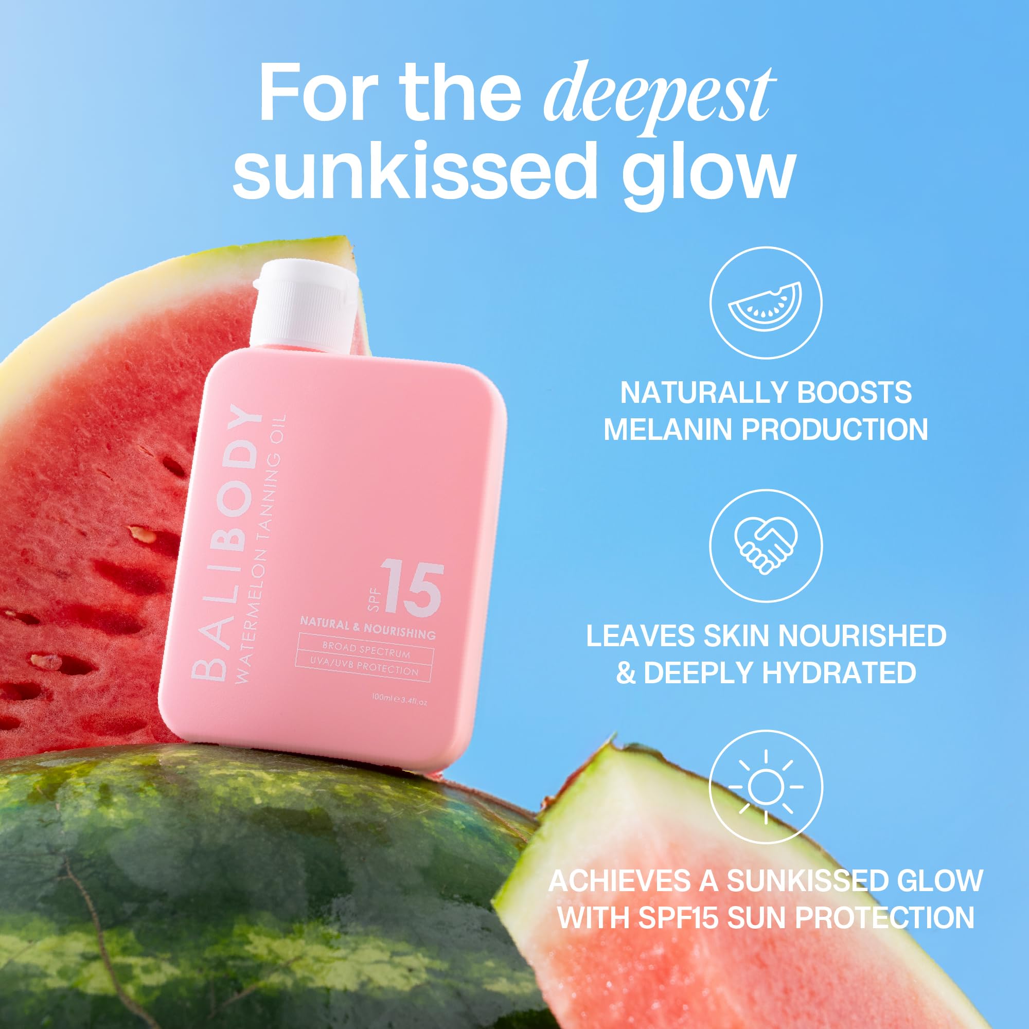 Bali Body fruity watermelon aroma enhances the tanning ritual