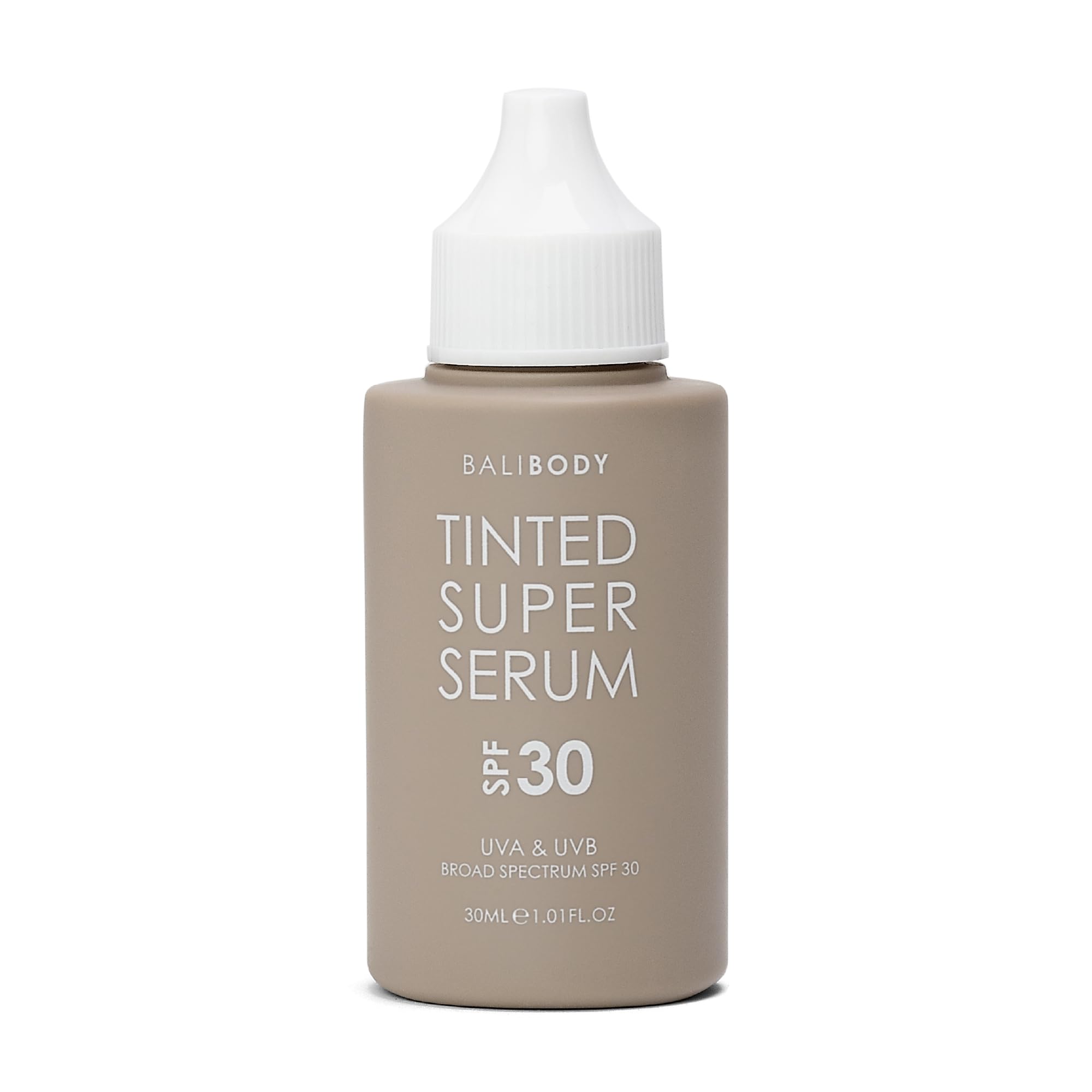 Bali Body Tinted Super Serum SPF30 Tan bottle showing daily hydration.