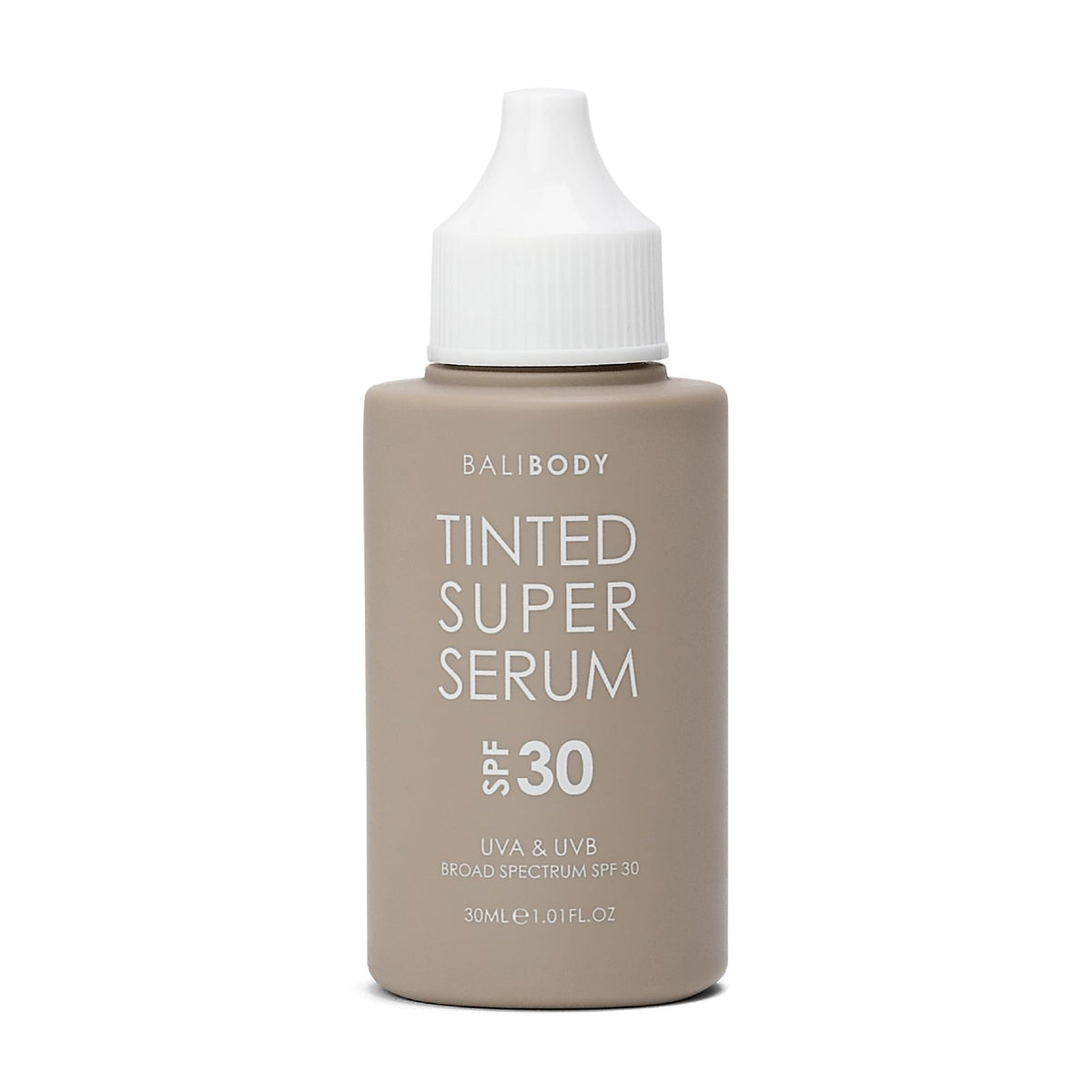 Bali Body Tinted Super Serum SPF30 Tan bottle showing daily hydration.