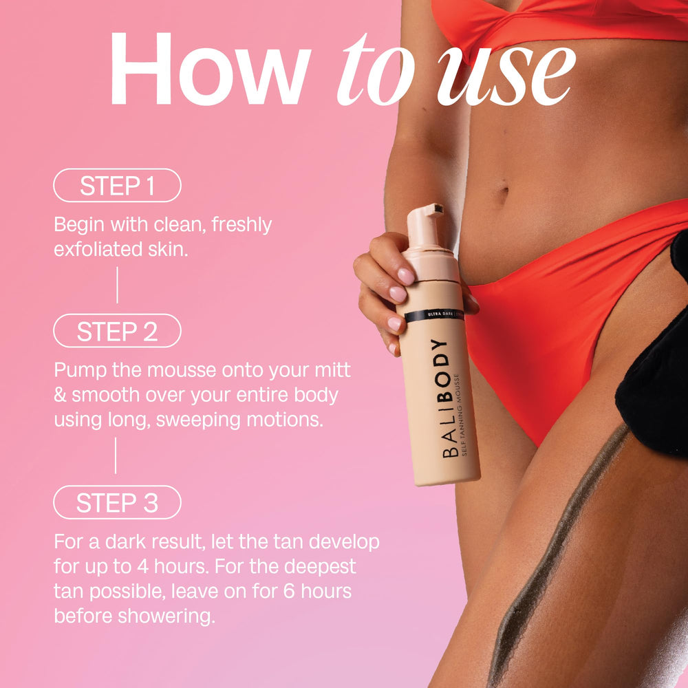 Bali Body Ultra Dark Self Tanner Mousse finish on skin looks natural and long-lasting.