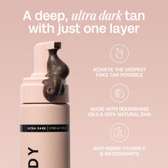 Bali Body Ultra Dark Self Tanner Mousse ingredients highlight chamomile and coffee seed for hydration.