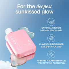 Sun-lit scene with Bali Body Watermelon Tanning Oil SPF 6 for a natural tan.