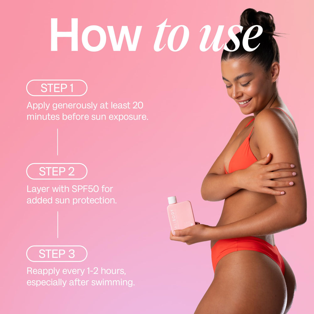 Watermelon seed extract in Bali Body Watermelon Tanning Oil SPF 6 moisturizes and evens tone.