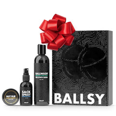 Ballsy Ballwash bottle shown, offering a clean, refreshing daily wash.