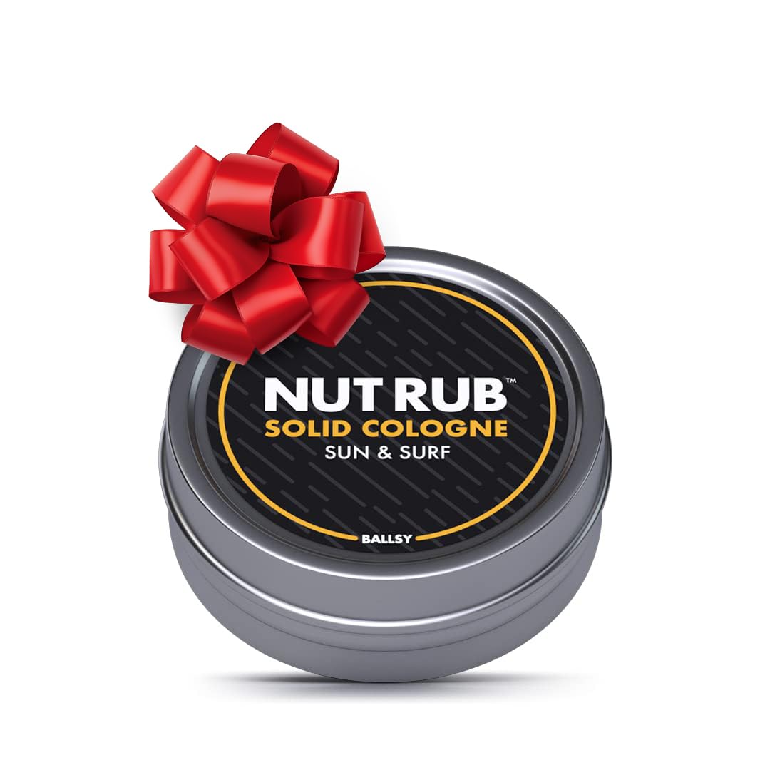 Ballsy Body and Groin Rub bottle showing beeswax for moisturized, comfortable skin.