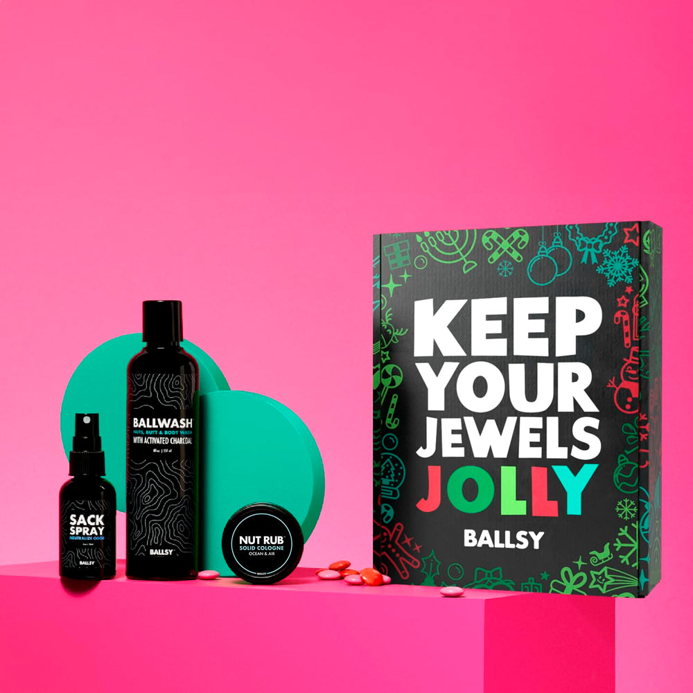 Ballsy deodorizing spray provides on-the-go odor control and skin comfort.