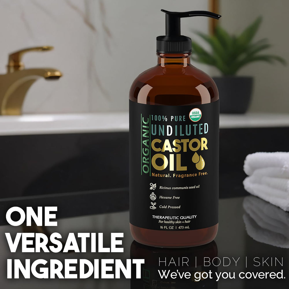 BALM OF GILEAD Castor Oil bottle ideal for castor oil packs.