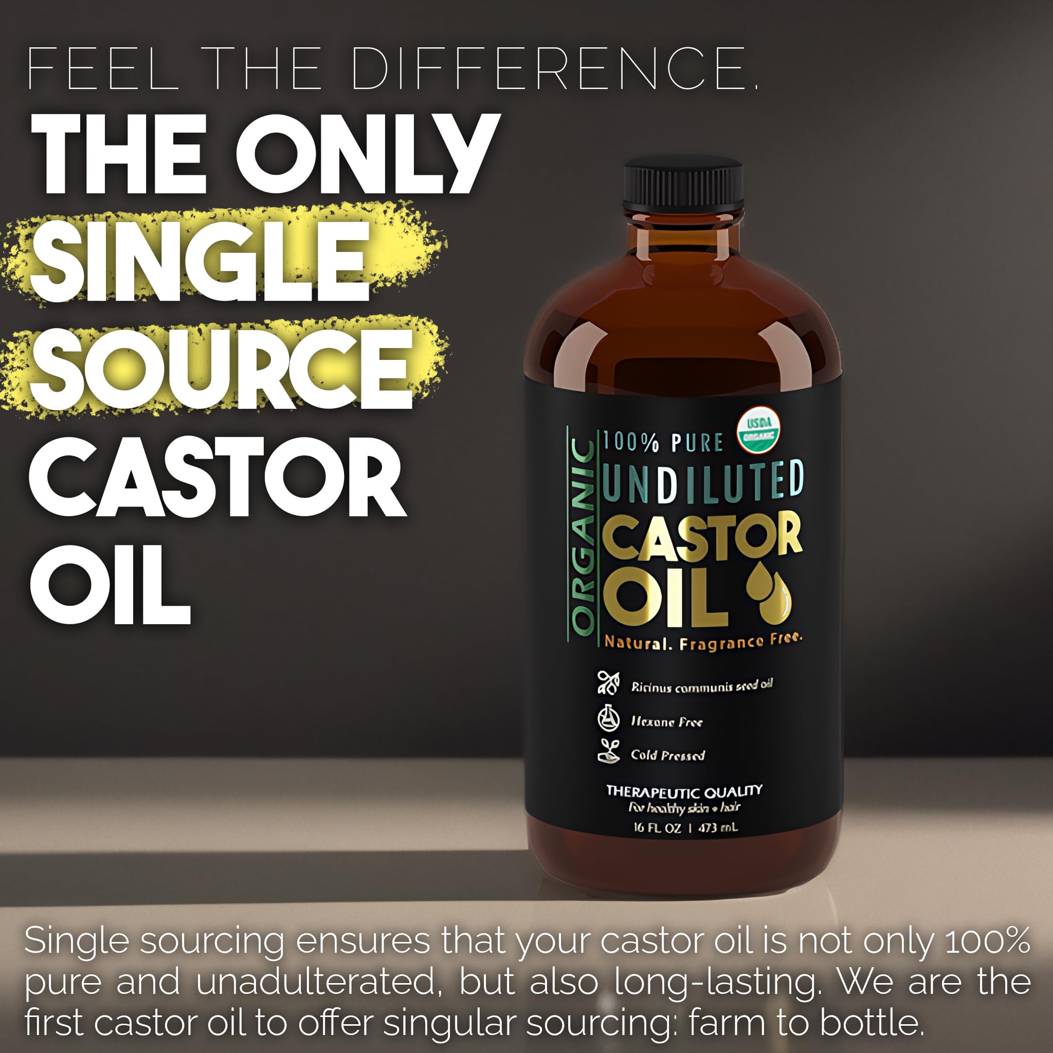 BALM OF GILEAD Organic Castor Oil bottle close-up for nourishing skin care.