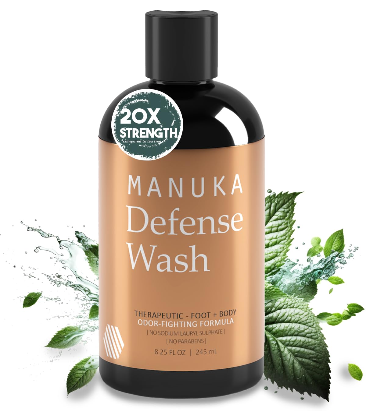 BALM OF GILEAD Tea Tree Body Wash bottle with potent antifungal formula for daily cleansing.