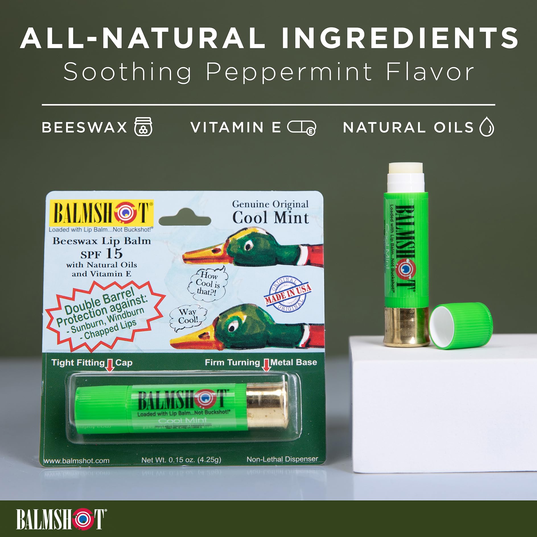 Balmshot shotgun-shell tube close-up highlighting rugged, durable design for outdoor use.