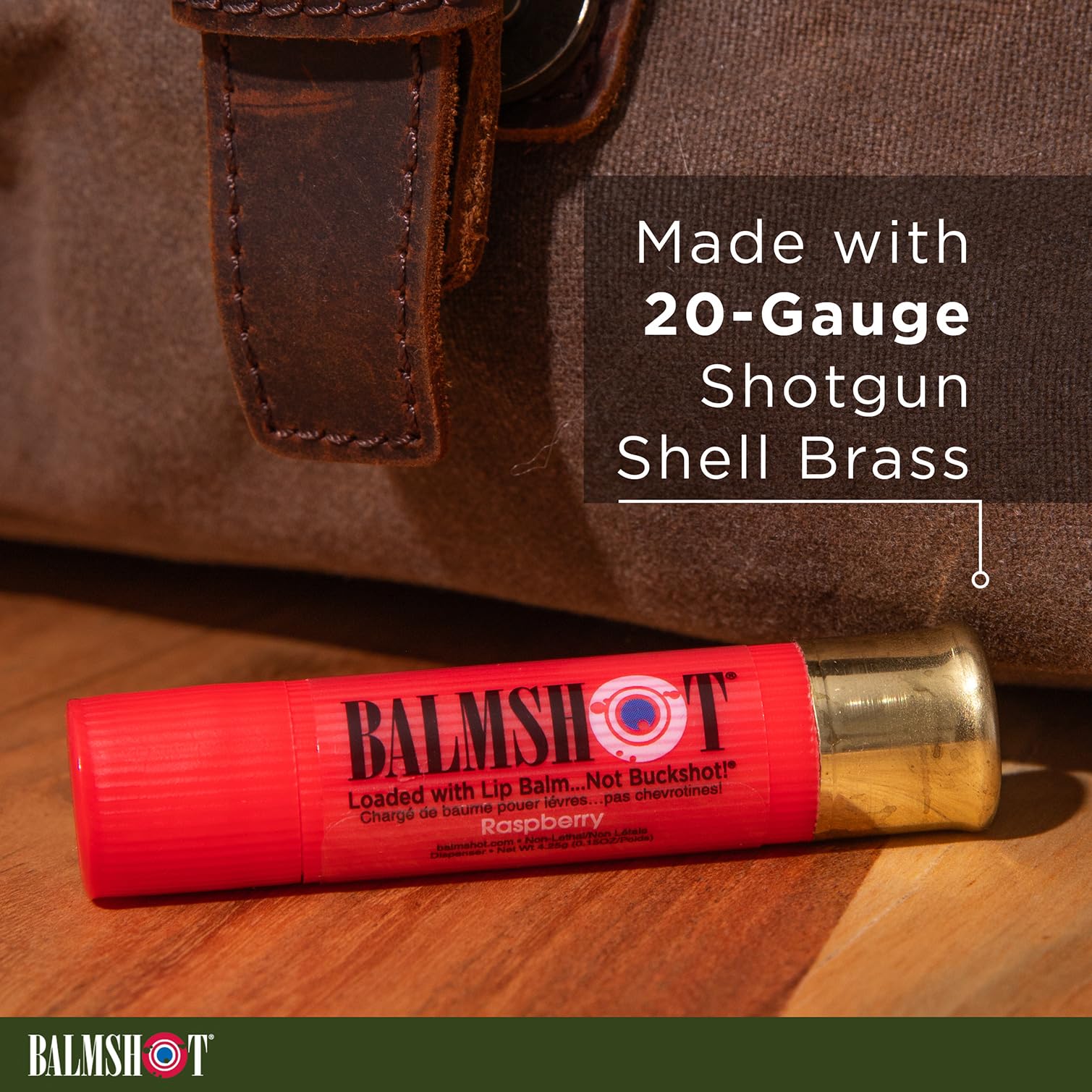 Balmshot lip balm glides smoothly, locking in moisture on lips.