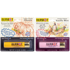 Balmshot two-pack of Classic and Pure Pink lip balm for convenient daily care.