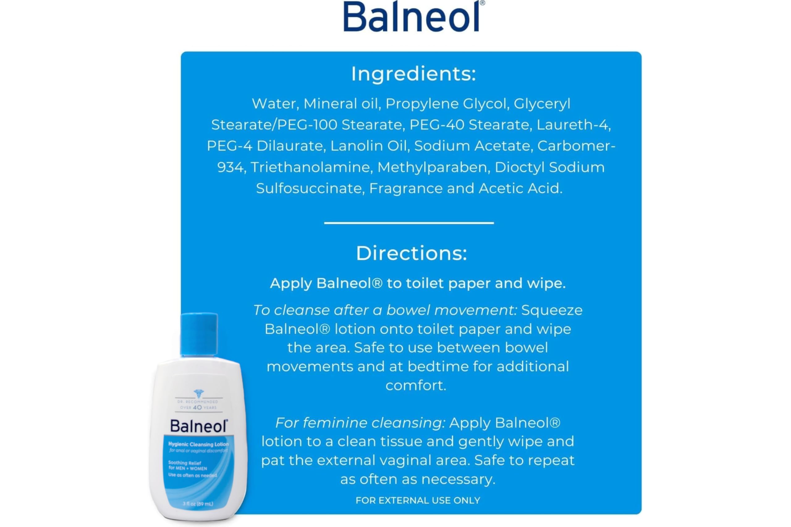 Balneol bottles and packaging in a clean display setup