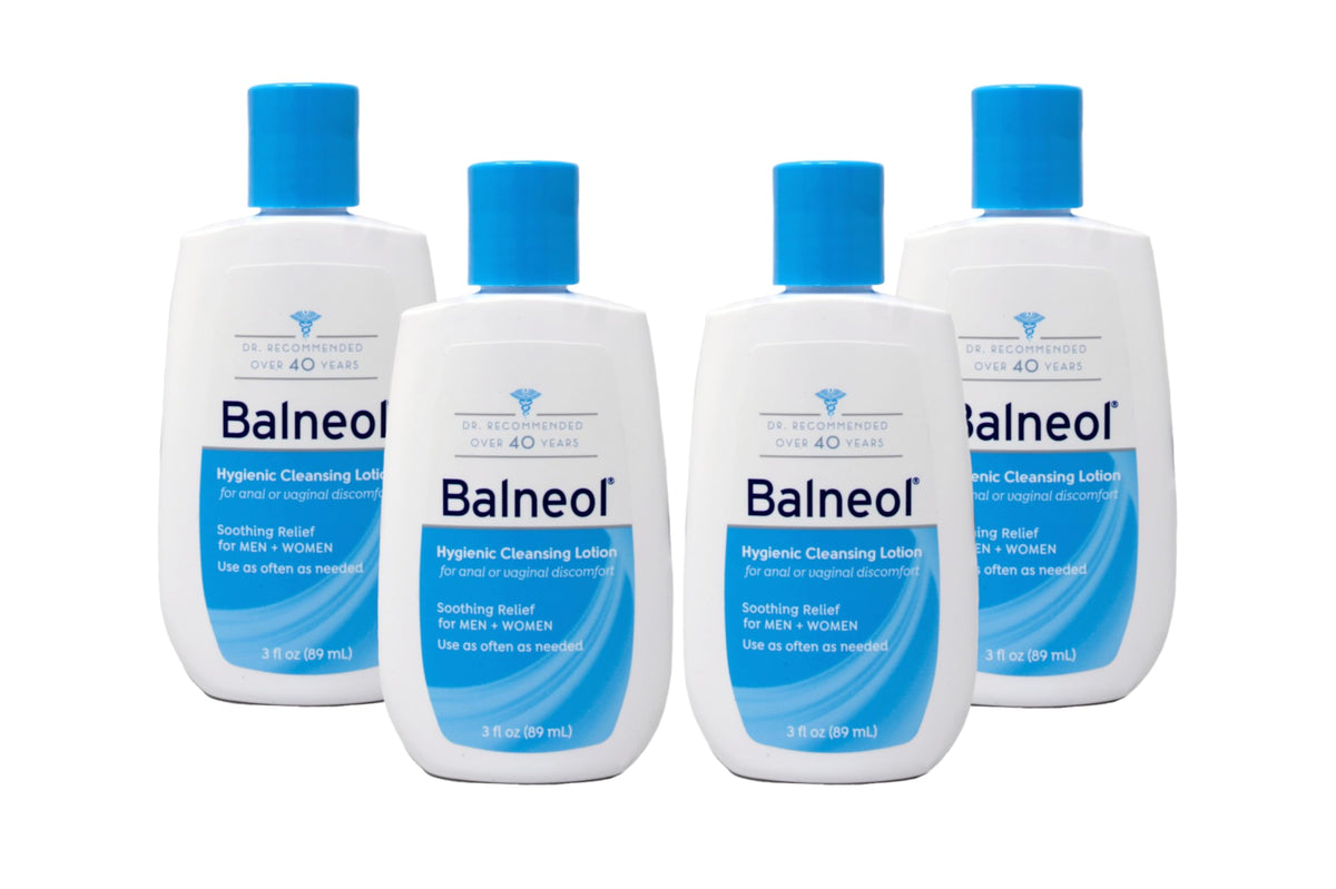 Balneol Hygienic Cleansing Lotion bottle closeup showing silky, gentle cleansing