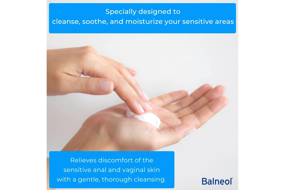 Balneol Hygienic Cleansing Lotion label detail shows moisturizing protection.