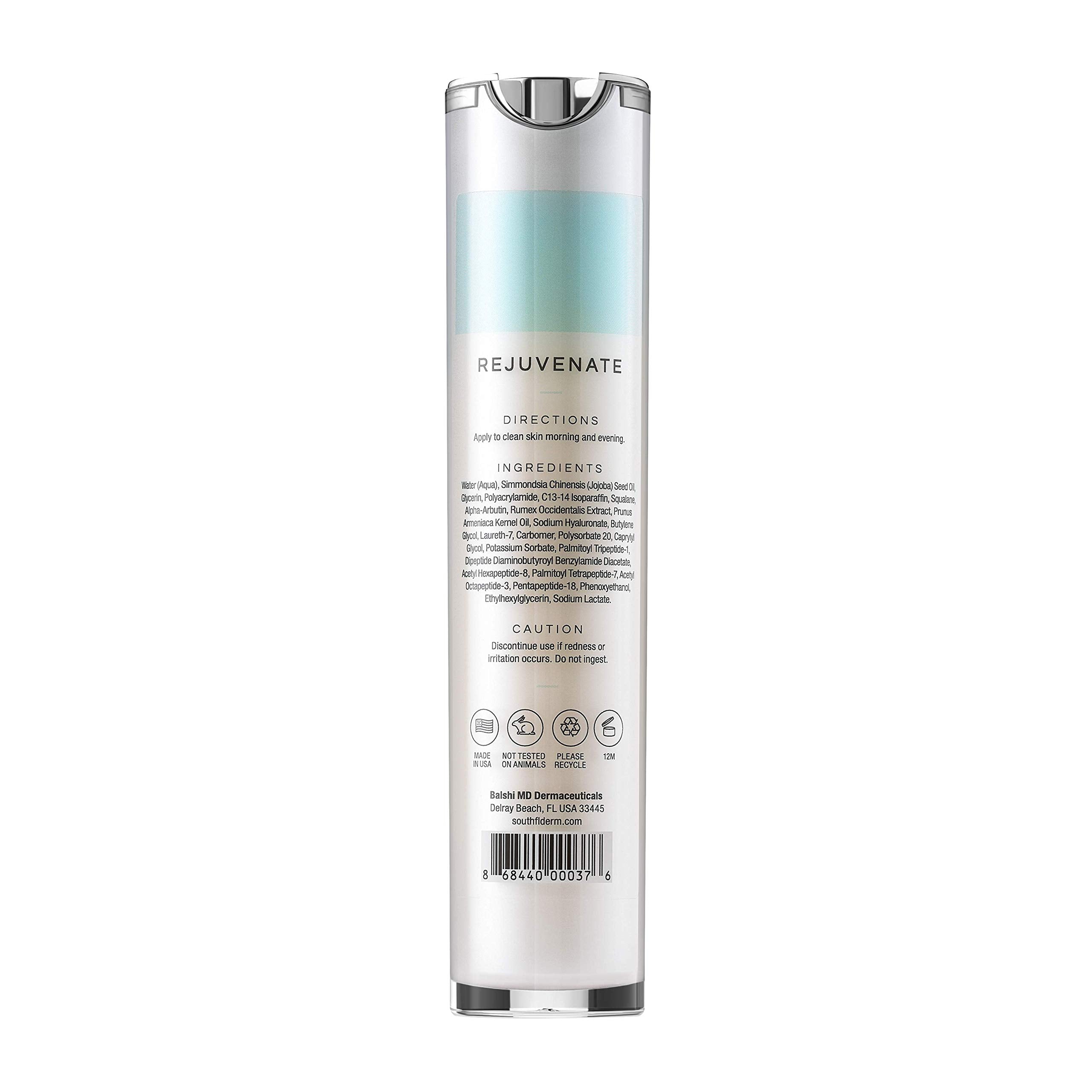 Balshi Rejuvenate Growth Factor Cream texture close-up showing radiant, even-toned skin.